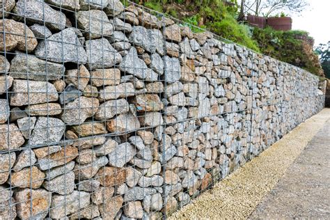 rock wall in metal box|What To Know About Gabion Walls .